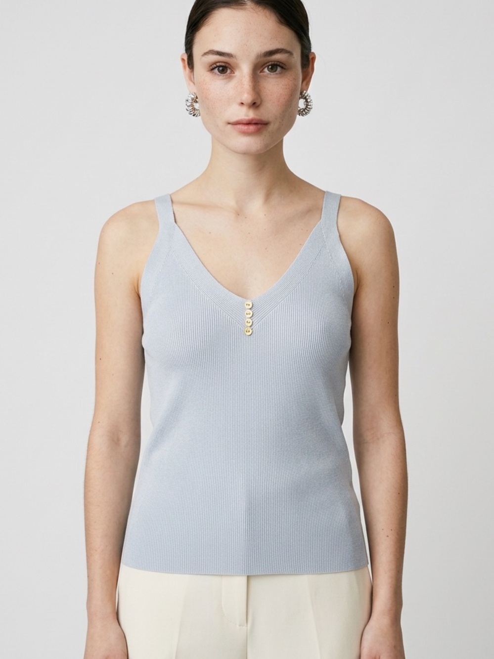 ESQUALO Soft Blue V-Neck Camisole